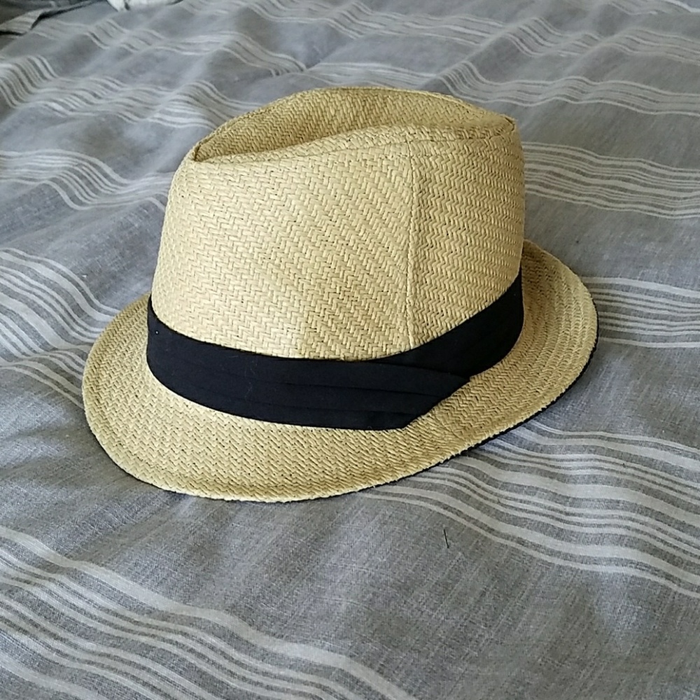 Classic Straw Fedora Hat One Size
